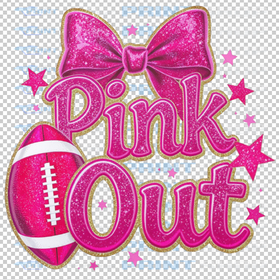Pink Out Faux Glitter Football