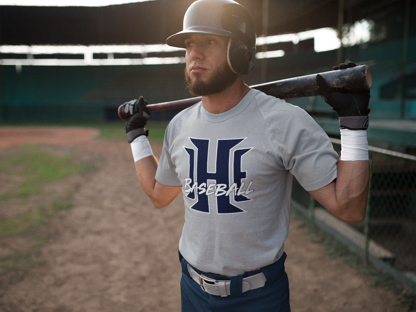 IHE Baseball Logo Gray T-shirt