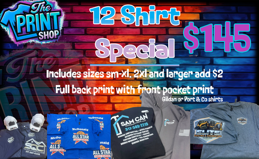 12 Custom Printed T shirts Spring Sale