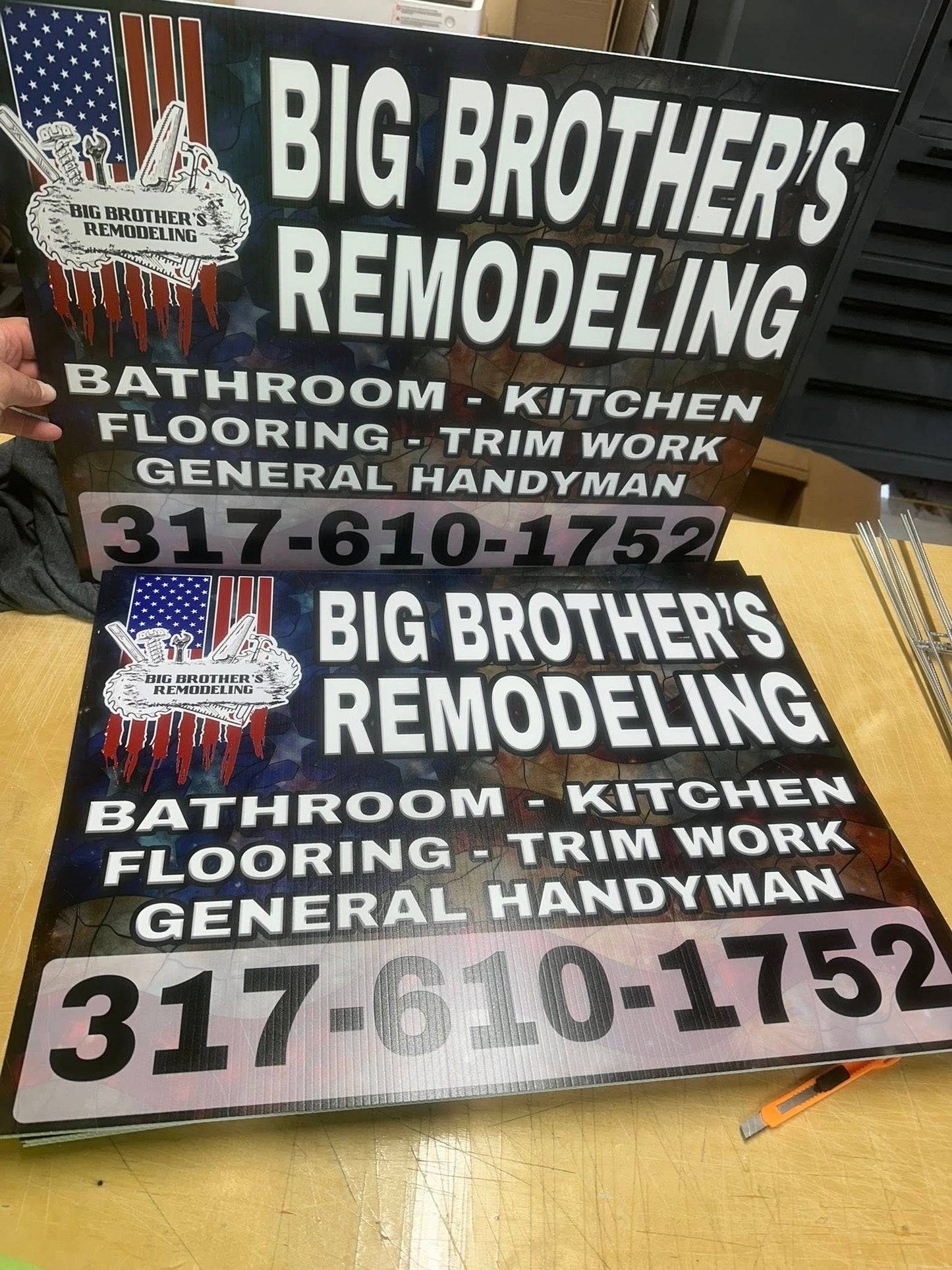 10 Custom Printed 18x24 Yard Signs w/stake
