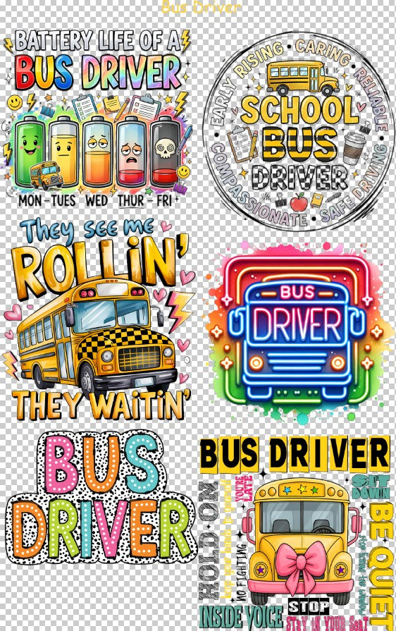 Bus Driver 36" Gang Sheet