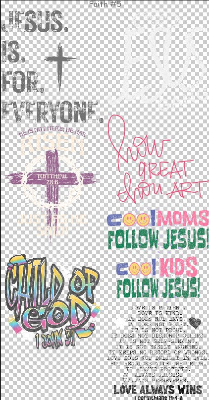 Faith #5 36" Gang Sheet