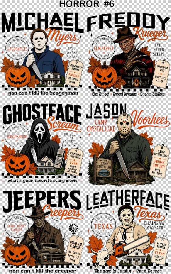 Horror #6 36" Gang Sheet