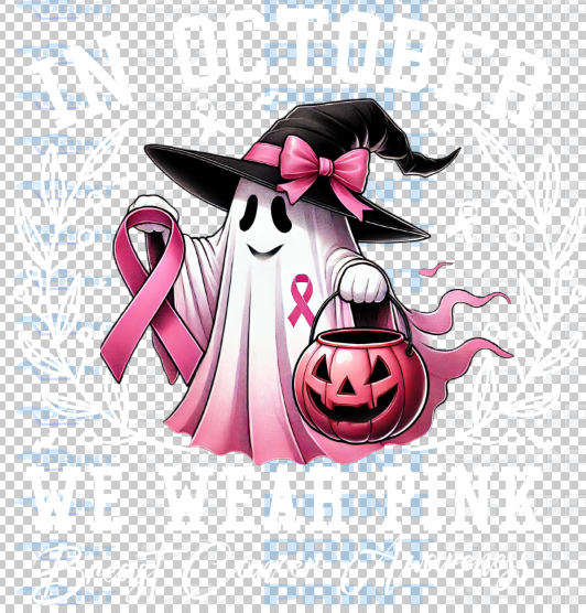 In October We Wear Pink Ghost (White Letters)