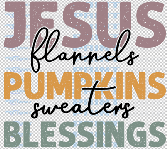Jesus Flannels Pumpkins Sweaters Blessings
