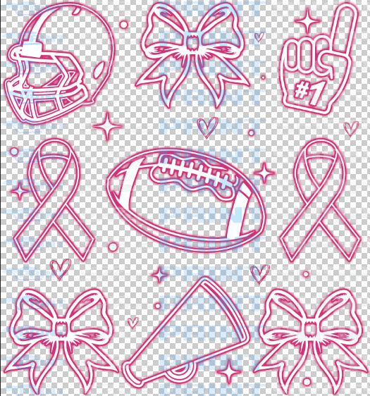 Neon Breast Cancer Football