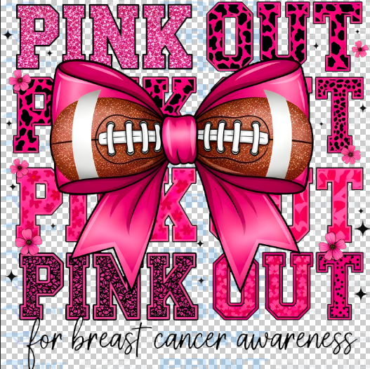 Pink Out Football Bow