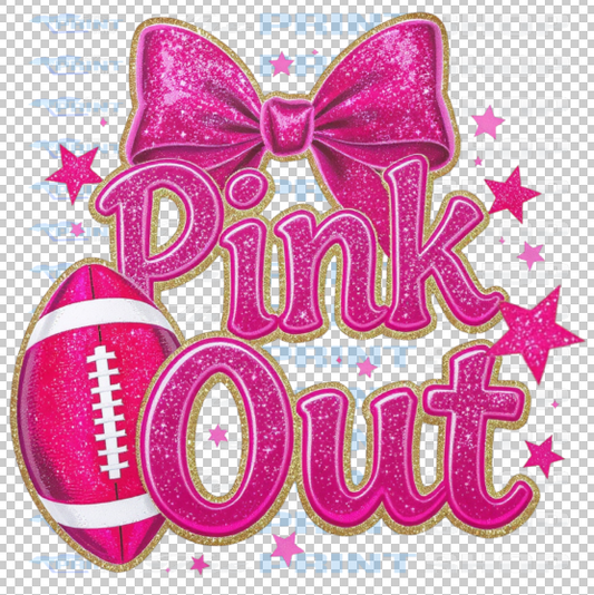 Pink Out Faux Glitter Football