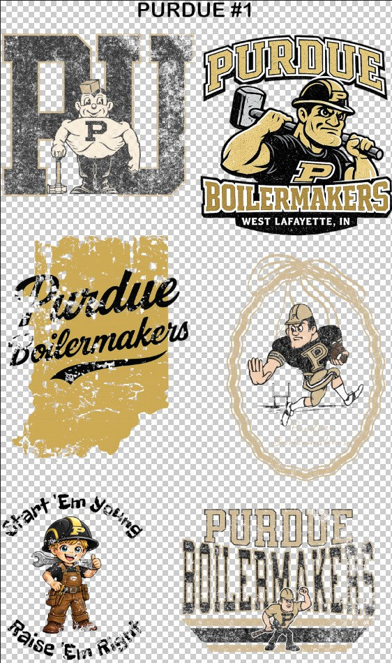 Local College (Black & Gold) #1 36" Gang Sheet