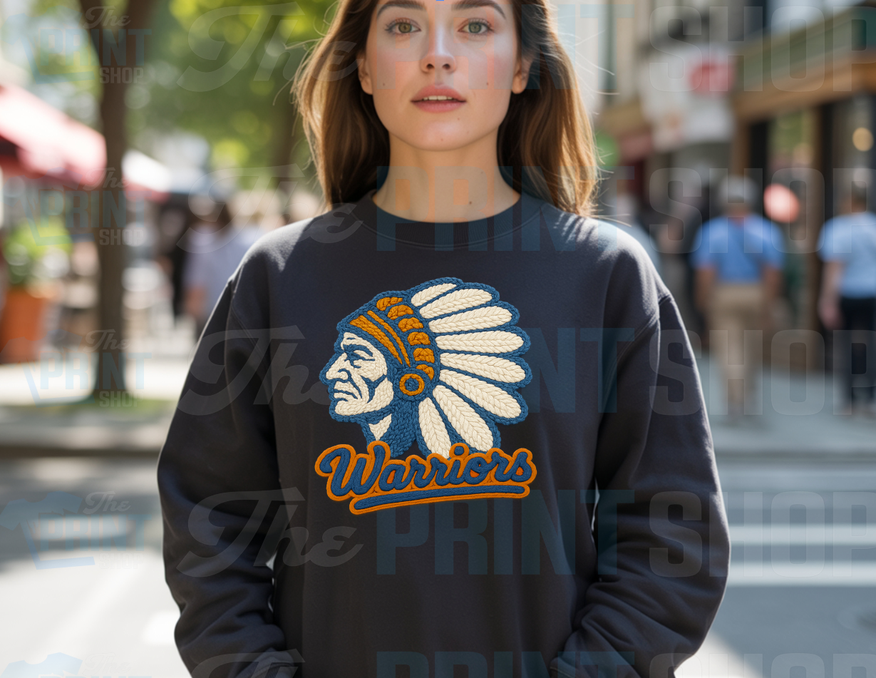 Warriors Faux Yarn Crewneck Sweatshirt