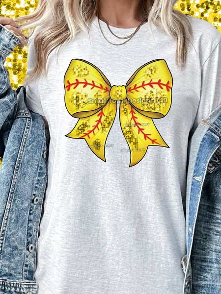 Softball Gold Bow