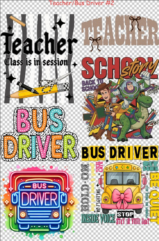Teacher & Bus Driver #2 36" Gang Sheet