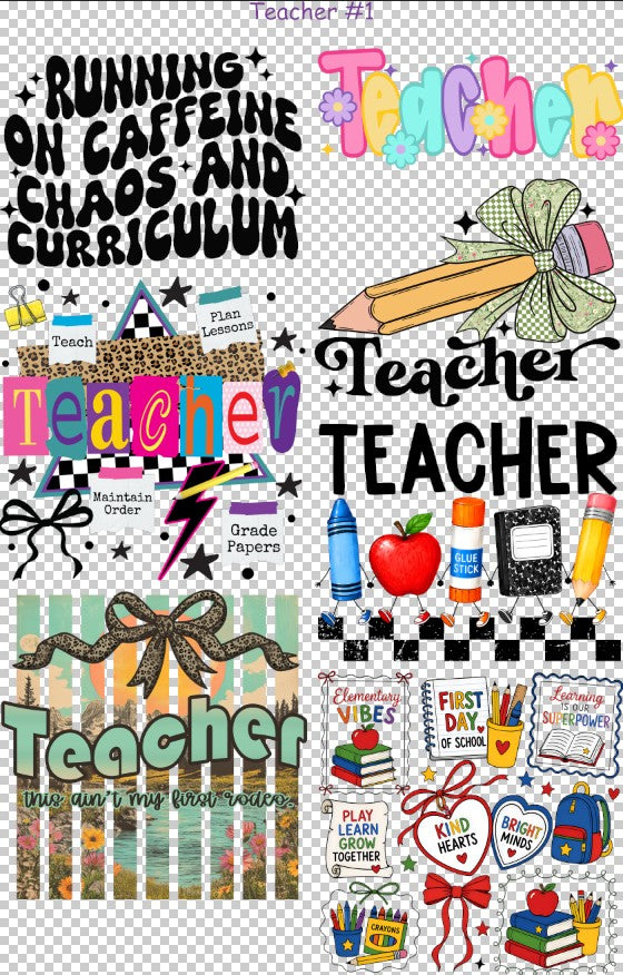 Teacher #1 36" Gang Sheet