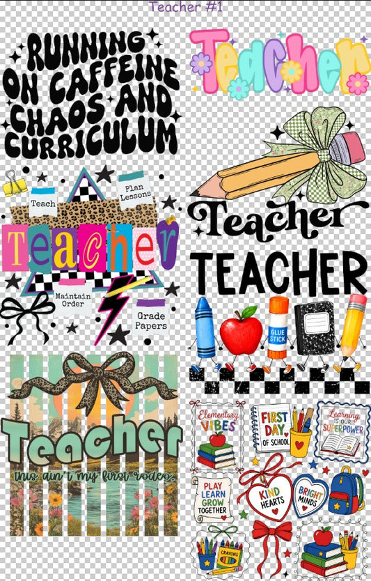 Teacher #1 36" Gang Sheet